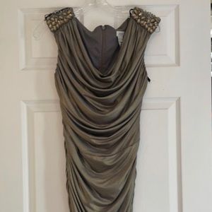 Cache bronze mid-length dress